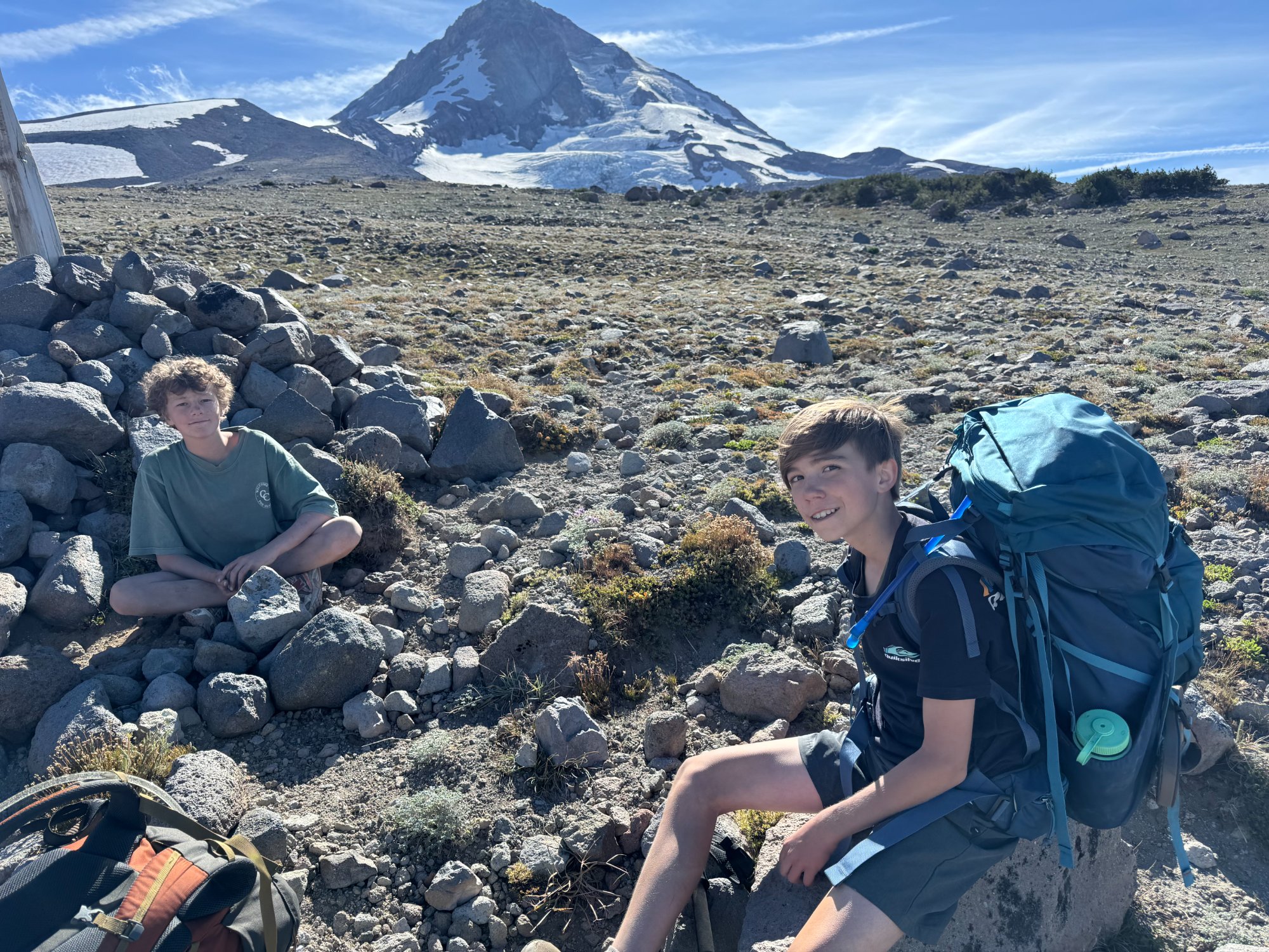 Boys resting at Mt Hood